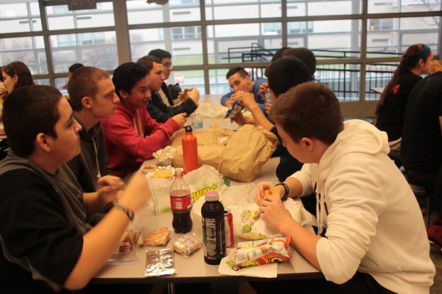 Juniors participate in #lunchstrike2013 during third-period lunch Tuesday, Jan. 29. PHOTO by Alyssa Guzman