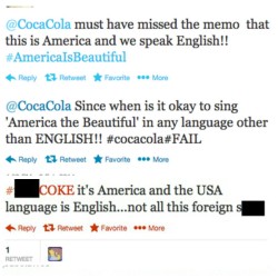 Posts made on Twitter over the controversial Coca-Cola commercial.