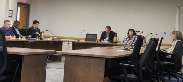 During a special session board meeting August 10, Superintendent Dr. Nanciann Gatta and John Heintz are on paid leave. Photo by Emily Butera