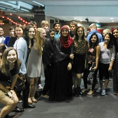 English teacher Sally Graham's AP Lit class visits Navy Pier to see the play, The Tempest . Vlamakis is pictured fourth from the right. Photo courtesy of Sally Graham